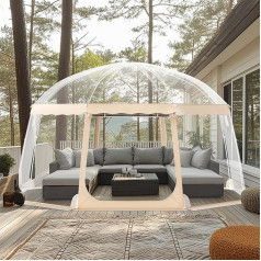 VEVOR Caurspīdīga āra telts, PVC telts 12-15 personām, 4,5 x 4,5 x 2,4 m, kupolveida telts ar diviem logiem, āra burbuļveida telts, dārza telts, PVC lapene sporta pasākumiem, kempingiem