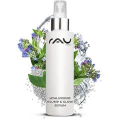 RAU Cosmetics Hyaluronic Plump & Glow Serum 100 ml | Anti-Aging Hyaluron Serum - reife Haut & trockene Haut | Konzentrat mit Allantoin, Urea, Milchsäure (AHA) und Sorbitol Gesicht
