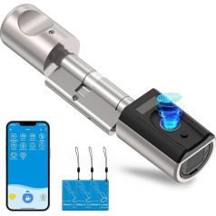 Welock Smart Fingerprint durvju slēdzene, bezatslēgas viedā slēdzene Core Cylinder 5 in 1 elektroniskā slēdzene Bluetooth App Smart durvju slēdzene, RFID karte, IP65, mājoklim birojam skolai