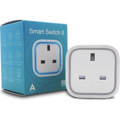 Aeotec Smart Switch 6 ar USB uzlādes portu, Z-Wave Plus bezvadu vadības kontaktligzda mājas drošības automatizācijai, 13A mini izmērs, kontaktdakša G