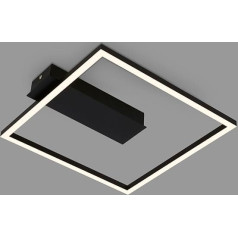 BRILONER - LED griestu lampas rāmis, LED griestu gaisma ar silti baltu gaismas krāsu, 12 W lampa, dzīvojamās istabas lampa, guļamistabas lampa, 320 x 300 x 50 mm (D x Š x V), melns