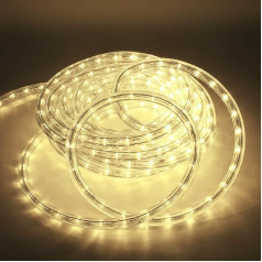 Kefflum LED gaismas caurule, pasaku gaismas lente, 36 LED / metrs, caurule lietošanai iekštelpās un ārpus telpām, IP65, 8 m, silti balta krāsa