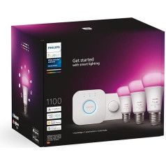 Philips Hue White & Colour E27 starter komplekts ar viedo pogu 3 x 800 lm