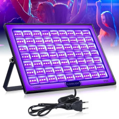 BOWEICORE 150 W UV melnās gaismas melnā gaisma IP66 ūdensnecaurlaidīgs melnās gaismas LED prožektors, UV ballīšu gaismas melnās gaismas lampa mirdzošai ballītei, Helovīna dekorēšanai, diskotēkai, skatuves apgaismojumam