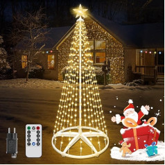 Forlivese 2,28 m LED Ziemassvētku eglīte konusa formas, silti balta Ziemassvētku eglītes gaisma Ziemassvētku eglīte Ziemassvētku eglītes rotājums, tālvadības pults Fairy Lights Ziemassvētku eglīte