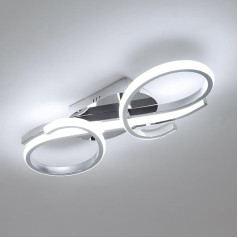 DELIPOP LED griestu gaisma, 36 W, 3800 LM, eleganta griestu lampa, sudraba krāsā, moderna alumīnija lampa, griestu gaisma guļamistabai, viesistabai, virtuvei, ieejai, gaitenim, auksti balta, 6500 K