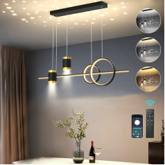 BRIMETI Piekaramā gaisma Ēdamgalds Melns ēdamgalds 100 cm augstuma regulējams ēdamistabas lampas 45 W piekaramā gaisma Dimmable ar tālvadības pulti Bluetooth App Control LED piekaramā lampa Living Room