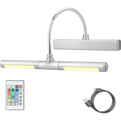 HONWELL bezvadu Picture Light LED, Picture Lamp ar tālvadības pulti, rotējoša LED gaismas galva ar taimeri, 180° pagriežama roka, uzlādējams šautriņu apgaismojums, bezvadu gleznošanas gaisma attēlu gleznošanai,