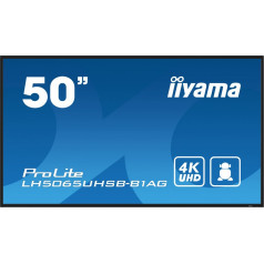 50 collu monitors lh5065uhsb-b1 ag, 24/7, va, android 11, 4k, 800cd, iisignage2, sdm, 2x hdmi, dp, 2x usb, 2x 10w, rj45, wifi, 4/32gb, vertikāls/horizontāls, 400x400(vesa)