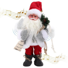 Gfilay Singing Christmas Song Animated Santa Claus Figure, Electric Santa Claus for Indoor Home Festival Decoration