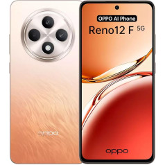 OPPO Reno12 F 5G 8 + 256 GB, Android viedtālrunis bez līguma, mobilais tālrunis, 120 Hz 6,67 collu OLED ekrāns, Dimensija 6300, 50 MP AI galvenā kamera, SUPERVOOC 45 W, 5000 mAh akumulators, Izturība IP64, NFC,