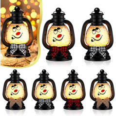 Pack of 6 Mini Christmas Decoration Lantern LED, Small Lantern Table Decoration Christmas, LED Christmas Tree Decoration, Christmas Decoration Indoor, Christmas Decorations, Flameless Christmas