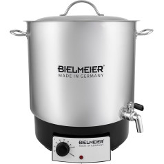 BIELMEIER BHG 690.3 Konservēšanas mašīna Karstvīna mašīna Nerūsējošā tērauda dizains 1800 W 29 litru nerūsējošā tērauda izplūdes krāns 3/4 collas Ražots Vācijā