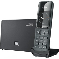 Gigaset Comfort 520A IP flex bezvadu DECT tālrunis ar automātisko atbildētāju un VoIP ar brīvroku funkciju un zvanu aizsardzību Adrešu grāmata 200 kontaktiem Titāna melns