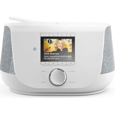 Hama DAB+ digitālais radio ar interneta radio (viedradio ar divvirzienu skaļruni un mobilā tālruņa uzlādes funkciju, WLAN/DAB/DAB+/FM, Bluetooth/Spotify straumēšana, staciju pogas, radio modinātājs, lietotne)