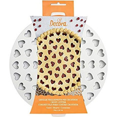 Decora Gitter Ausstecher Herzen, Kunststoff, weiß, 30 cm Kuchen