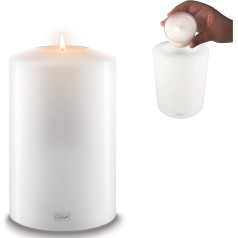 Qult Farluce Classic • Tea Light Holder in Candle Shape • Candle • Plastic Candle in Candle Look • Tea Light Candle with Tea Light Insert • Includes Tea Light • (Diameter 12 x Height 20 cm)