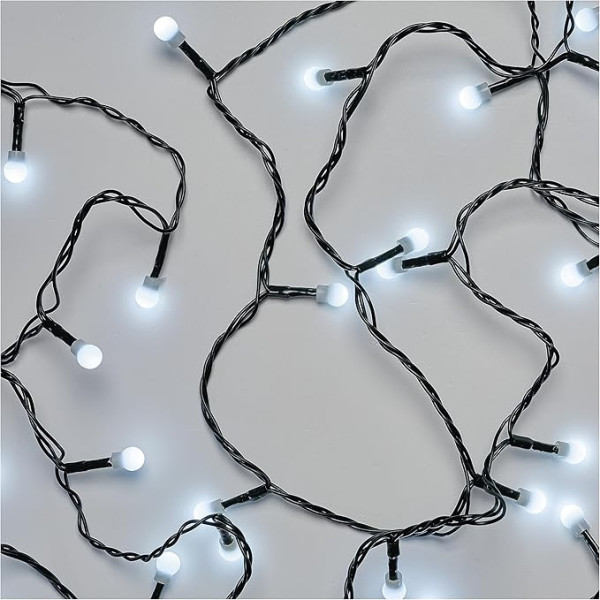 EMOS Cherry LED pasaku gaismiņas iekštelpām un ārpus telpām, 8 m garas Ziemassvētku pasaku gaismiņas ar 80 LED diodēm lodes formā, diametrs 1 cm, 8 gaismas režīmi, barošanas avots un transformators, ballītēm, Ziemassvētkiem,