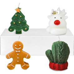 MTKN aromātisko sveču komplekts 4 aromterapijas sveču komplekts Ziemassvētku eglīte Piparkūku vīrs Elk Glove Candle Creative Scented Candle Gift Decoration