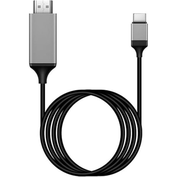 AndThere USB C HDMI kabelis 2 m HDMI USB C tipa HDMI adapteris USB C HDMI adapteris USB C HDMI TV projektora monitoram USB C HDMI savienojums 4K USB C tipa HDMI kabeļa adapteris Audio Video Saderīgs ar Android MacBook