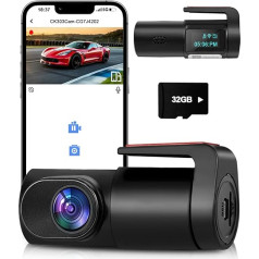 Priekšējā Dash Cam, 1080P Mini WiFi Dash Cam automašīnām, automašīnas kamera ar 0,96 collu mini ekrānu, autostāvvietas monitoru, super nakts redzamību, 170° platleņķi, lietotnes vadība, G-sensors, viegla uzstādīšana