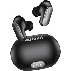 BUGANI reālas bezvadu Bluetooth austiņas, dziļi basi, trokšņu slāpēšana ausīs ENC, 24 stundas, ātra uzlāde, Bluetooth 5.3, ūdensizturīgas IPX6, piemērotas sportam