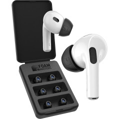 Putu meistaru atmiņas putu ausu aizbāžņi AirPods Pro 1. un 2. paaudzes austiņām | 3 pāri 4.0 - Black Magic | Ērti | Droši | Drošāki | Labāk slāpē troksni | Rezerves spraudņi (vidēji, melni)