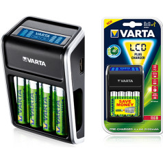 Plug LCD lādētājs+4xAA2100mAh