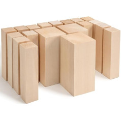 BeaverCraft BW19pcs Basswood Carving Blocks Carving Blocks Linden Wood Carving Blocks for Carving Kit Wood Blocks for Carving Linden for Wood Carving Kit kokgriešanas komplekts