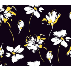 HEKO PANELS Audums Oxford Ūdensnecaurlaidīgs audums metrā Audums audeklam Poliestera audums Šūšanai Šūšanas audumi Mīkstās apdares audumi Dekoratīvie audumi Amatniecība Ūdensnecaurlaidīgs Necaurspīdīgs Flowers Black 100 x 155 cm