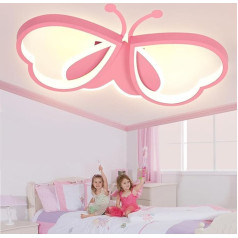 LUOLONG LED bērnu griestu gaisma Butterfly griestu gaisma Dimmable akrila griestu gaisma Bērnu istabas radoša griestu gaisma Meiteņu guļamistabas karikatūra griestu gaisma rozā 82 cm