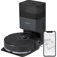 roborock Q7 Max+ robotizētais putekļsūcējs ar sūkšanas staciju, cieta gumijas birste, 4200Pa sūkšanas jauda, putekļu sūcējs, mopēšanas robots PreciSense LiDAR navigācija un 3D kartēšana, paklāji, mājdzīvnieku mati, lietotne/Alexa