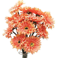 HASWITDA Mākslīgie Gerbera Ziedi Single Stem Bouquet Plastmasas Zīda Mākslīgā Dekoratīvā Flora Iekštelpu Āra Mājas Dārza Biroja Viesnīca Viesnīca Kāzu Puse Oranžs