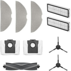 Dreame piederumu komplekts robotam S10 Plus Komplektā ietilpst 3x mopes lupatiņas, 2x filtri, 2x sānu birstes, 2x putekļu savākšanas maisi, 1x galvenā birste, oriģinālie Dreame piederumi