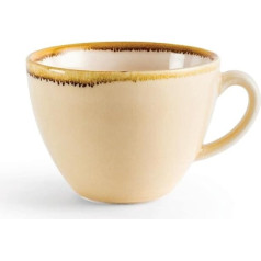 Olympia Kiln Cappuccino kafijas tasīte smilšakmens 230ml / 8oz (6 gab. iepakojumā), Smilšakmens krāsas porcelāns, Piemērots mikroviļņu krāsai / trauku mazgājamā mašīnā, Piemērots apakštasītēm: GP331, GP347, GP363, GP479 - GP330.