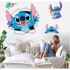 Anime sienas uzlīme Bērnu istabas sienas uzlīme 3D karikatūra sienas uzlīme Bērnu fona sienas apdare Sienas bilde Bērnu istabas viesistabas sienas apdare (50 cm x 37 cm)