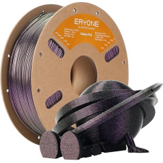 ERYONE Glitter PLA filaments 3D printerim, 1,75 mm +/-0,03 mm, 1 kg (2,2 LBS)/papīrs, pūces miglājs (violets)