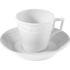 KPM Berlin Kurland kafijas krūze Porcelāna krūze ar paliktni 0,15 L roku darbs, baltā krāsā