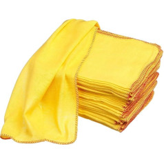 Iepakojumā 50 Premium Jumbo Yellow Duster Heavy Duty Cloth Virtuves tīrīšanas dvieļu lupatiņa Stipra 100% austas kokvilnas virtuves stikla audums 45 x 35 cm