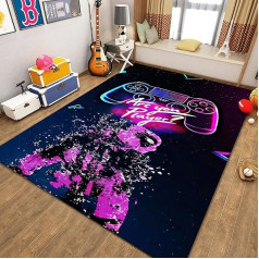 Gamer Non-Slip Doormat, Bedroom, 3D Controller, Teenagers, Graffiti, Game Console, Large Decoration Rugs, Children's Living Room, Game, Crawling Mat (120 x 160 cm, Controller for Game Consoles 2)