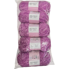 5 x 100 g Himalaya Velvet Micro Polyester Adīšanas vilna, bērnu vilna, samtaina 500 g vilna