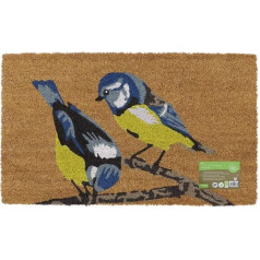 JVL Eko-draudzīgs kokosšķiedras paklājs ar lateksa pamatni Dabīgie putni 45x75cm 02-883