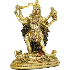 BangBangDa Hinduisma dieviete Kali statuja - Indijas dievs Dekoratīvais antīkais elks - Indijas laika un nāves dieviete Murti Murti Pooja Puja Buddha Temple Mandir Decor figūriņa