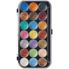 Yasutomo Watercolour Paints NPWC21 Pearlescent Watercolour Set, 21 Colours, Plastic, Multicoloured, Piece (Pack of 1)