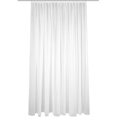 HOMEbasics Sablio 41600 Gatavs aizkars Caurspīdīga plisēta lenta ar sablē efektu 1:3 cm Krāsa: balta Numurs 1x 120 x 450 cm