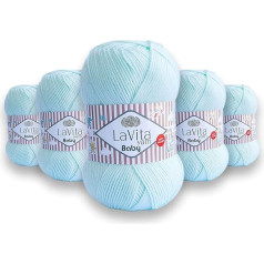 LaVita dzija, bērnu adāmadatas dzija, 5 gabali, 100% mikroakrils, 1 bumba, 100 g, 250 m (8101)