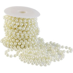 HOODANCOS String Diamond Decor Pērļu lente Faux pērles Akrila pērles Durvju aizkars Ornaments Piekaramais aizkars DIY Pērļu ķēde Ziemassvētku eglītes vainags Mākslīgā rotā rotājumi Dekorācijas balts