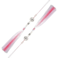 NUOBESTY 4 gabali Pūķa piekariņš gradācijas apdare Mini gala vāciņš Ķīniešu mezglu pušķis Nefrīta ķīniešu ornaments Durvju piekaramais rotājums Balta apdare Plastmasas aizmugurējā skata spogulis