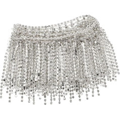 Rhinestone Long Tassel Chain Appliqué Embellishments Crystal Closed Chain Matu aksesuāri ar rhinestones Dekoratīvie Rhinestone Chain Kāzu apdare malas kleita Fringe Trim