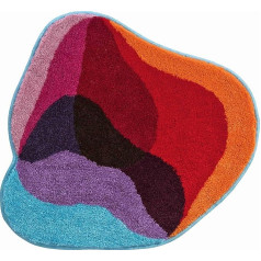 Grund Exclusive Dizaina vannas paklājiņš KARIM RASHID, īpaši mīksts un absorbējošs, pretslīdošs, KARIM 21, mazs paklājiņš 60x60 cm, sarkani zils